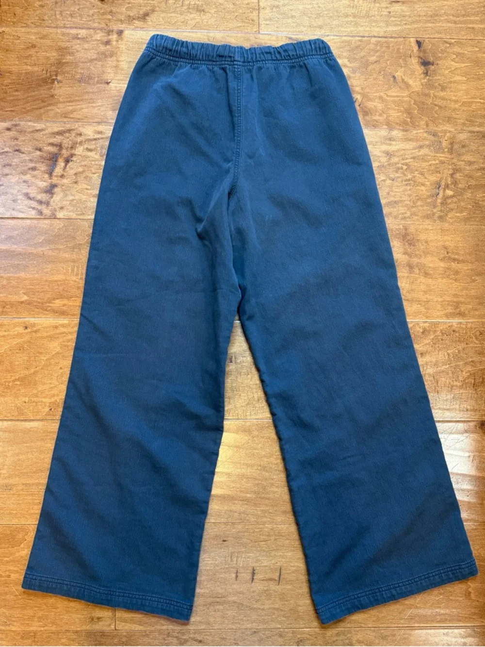 Aerie Canvas Wide Leg Pants Elastic Waist Drawstring Charcoal S